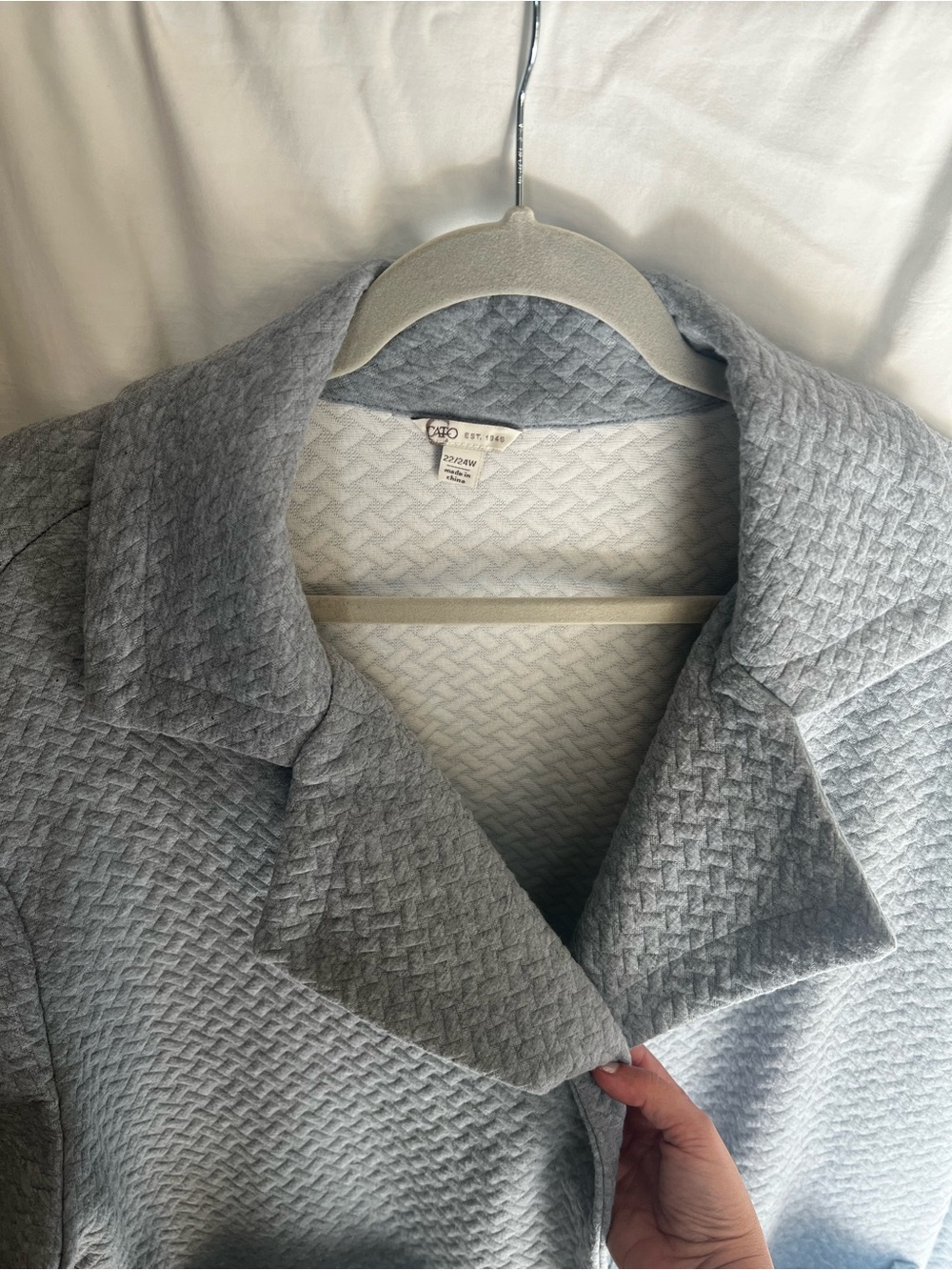 Cato Light Blue Textured Long Robe Coat - Picture 2 of 6